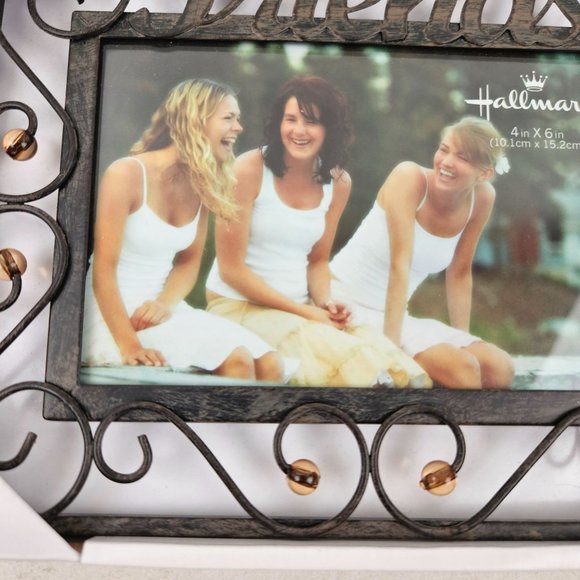 Hallmark Friends Metal Picture Frame 4x6 Beaded Decorative Table Top Home Decor - Picture 6 of 8